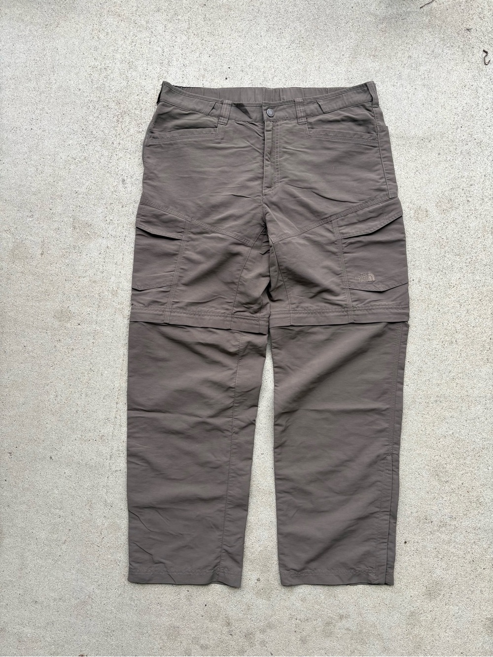 The North Face Paramount Convertible Hiking Pants Mens Large 36x32 Brown Zip Off